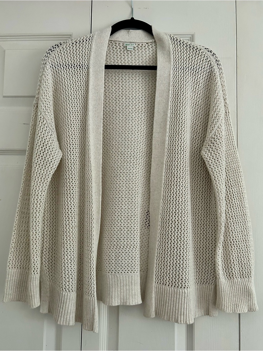 aerie Open-Weave Cream Open-Front Cardigan